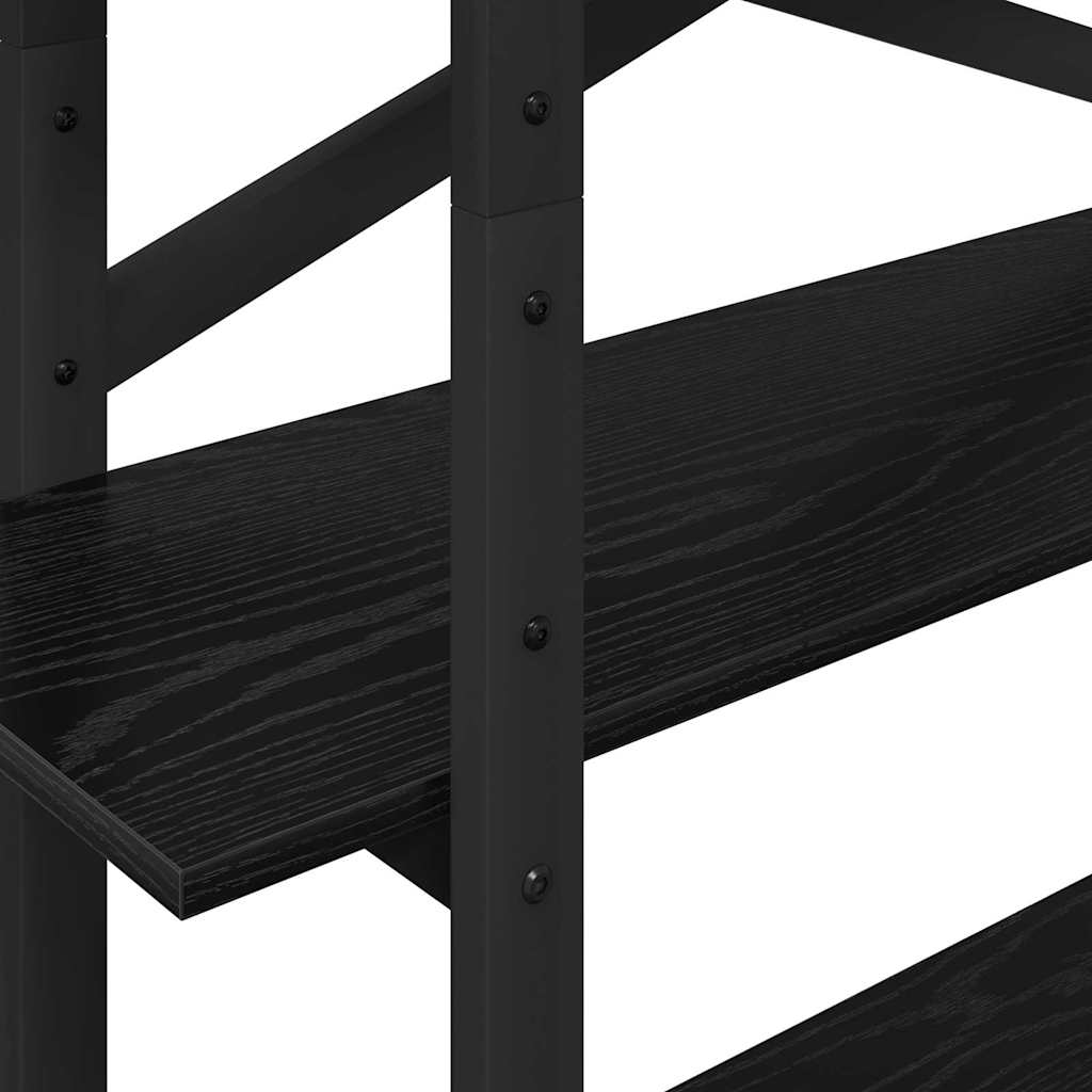 Boekenkast Zwart Eiken 100 x 33,5 x 140 cm Bewerkt hout