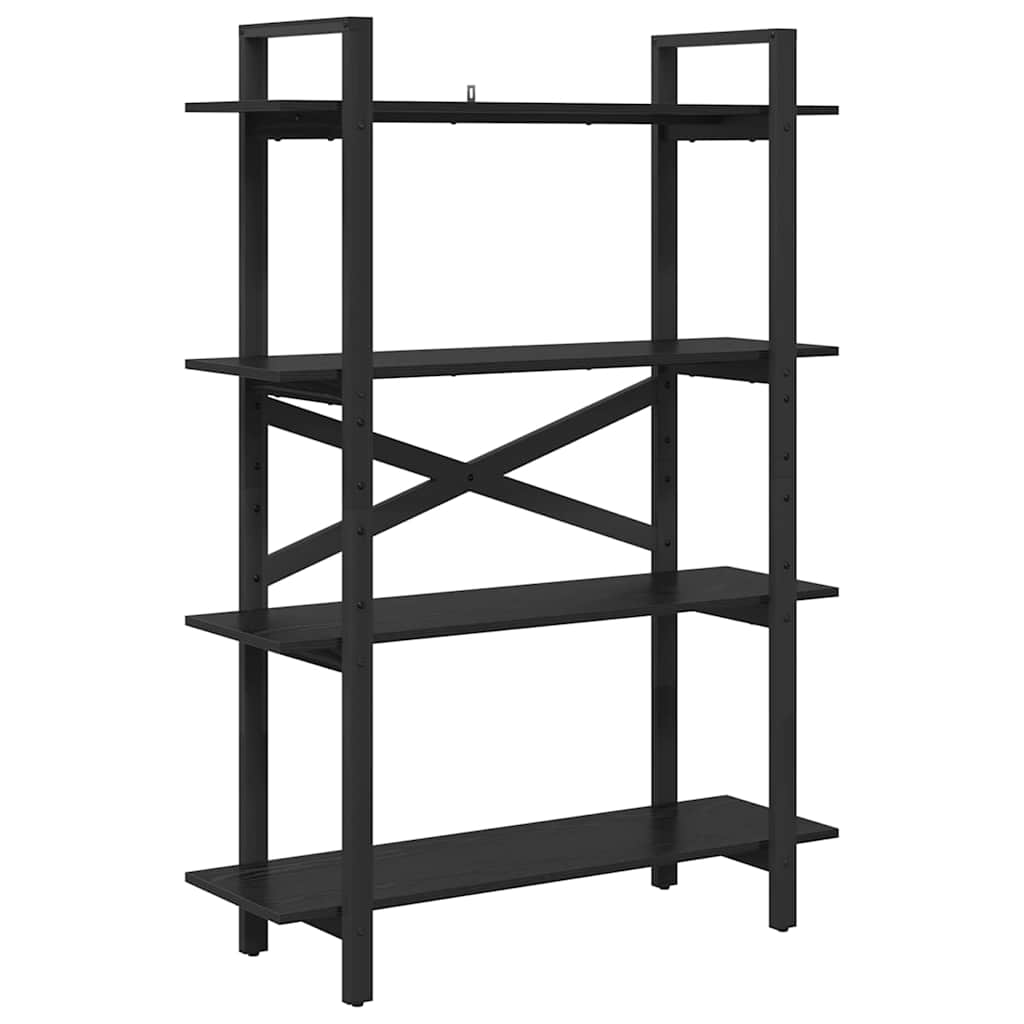 Boekenkast Zwart Eiken 100 x 33,5 x 140 cm Bewerkt hout