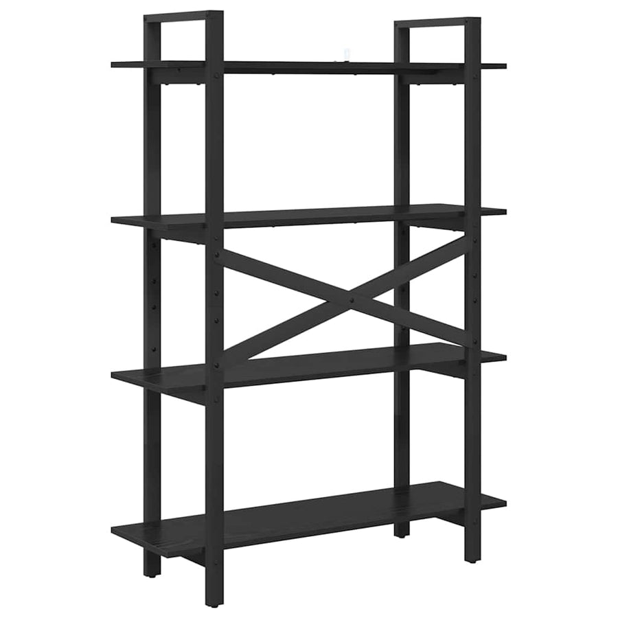 Boekenkast Zwart Eiken 100 x 33,5 x 140 cm Bewerkt hout