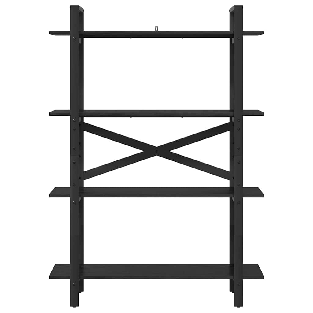 Boekenkast Zwart Eiken 100 x 33,5 x 140 cm Bewerkt hout