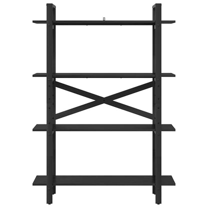 Boekenkast Zwart Eiken 100 x 33,5 x 140 cm Bewerkt hout