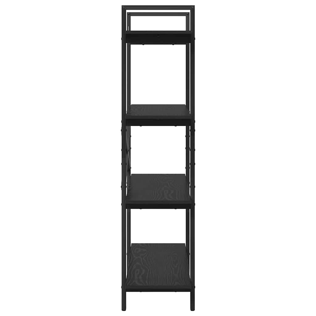 Boekenkast Zwart Eiken 100 x 33,5 x 140 cm Bewerkt hout