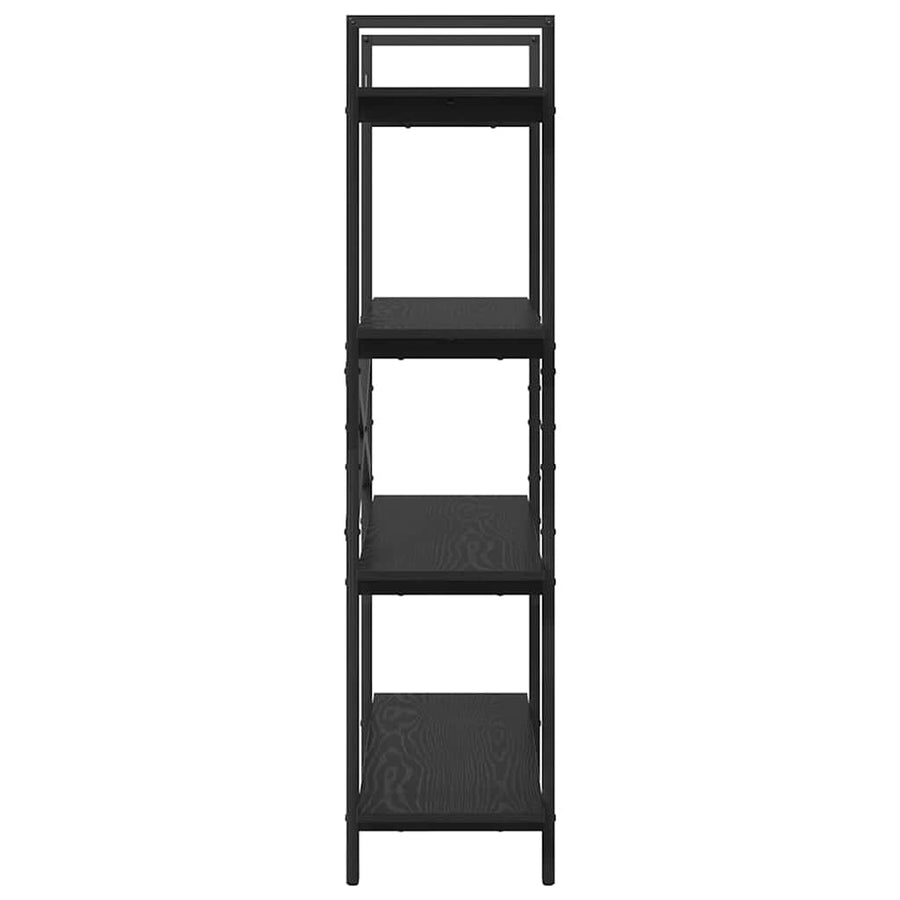 Boekenkast Zwart Eiken 100 x 33,5 x 140 cm Bewerkt hout