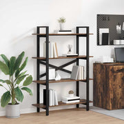 Boekenkast 100x33,5x140 cm gerookt eiken bewerkt hout