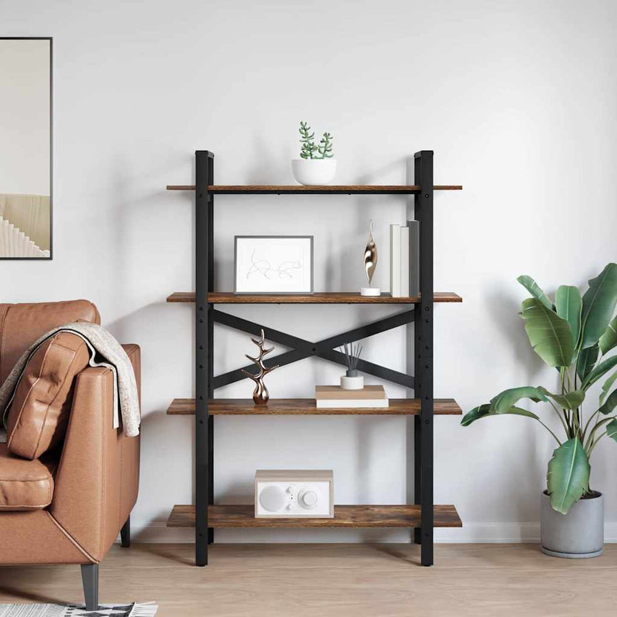 Boekenkast Gerookt eiken 100 x 33,5 x 140 cm Bewerkt hout