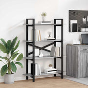 Boekenkast 100x33,5x140 cm grijs bewerkt hout