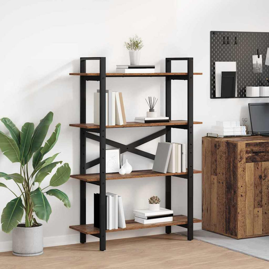 Boekenkast Oud Hout 100 x 33,5 x 140 cm Bewerkt hout