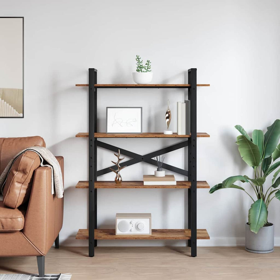 Boekenkast Oud Hout 100 x 33,5 x 140 cm Bewerkt hout