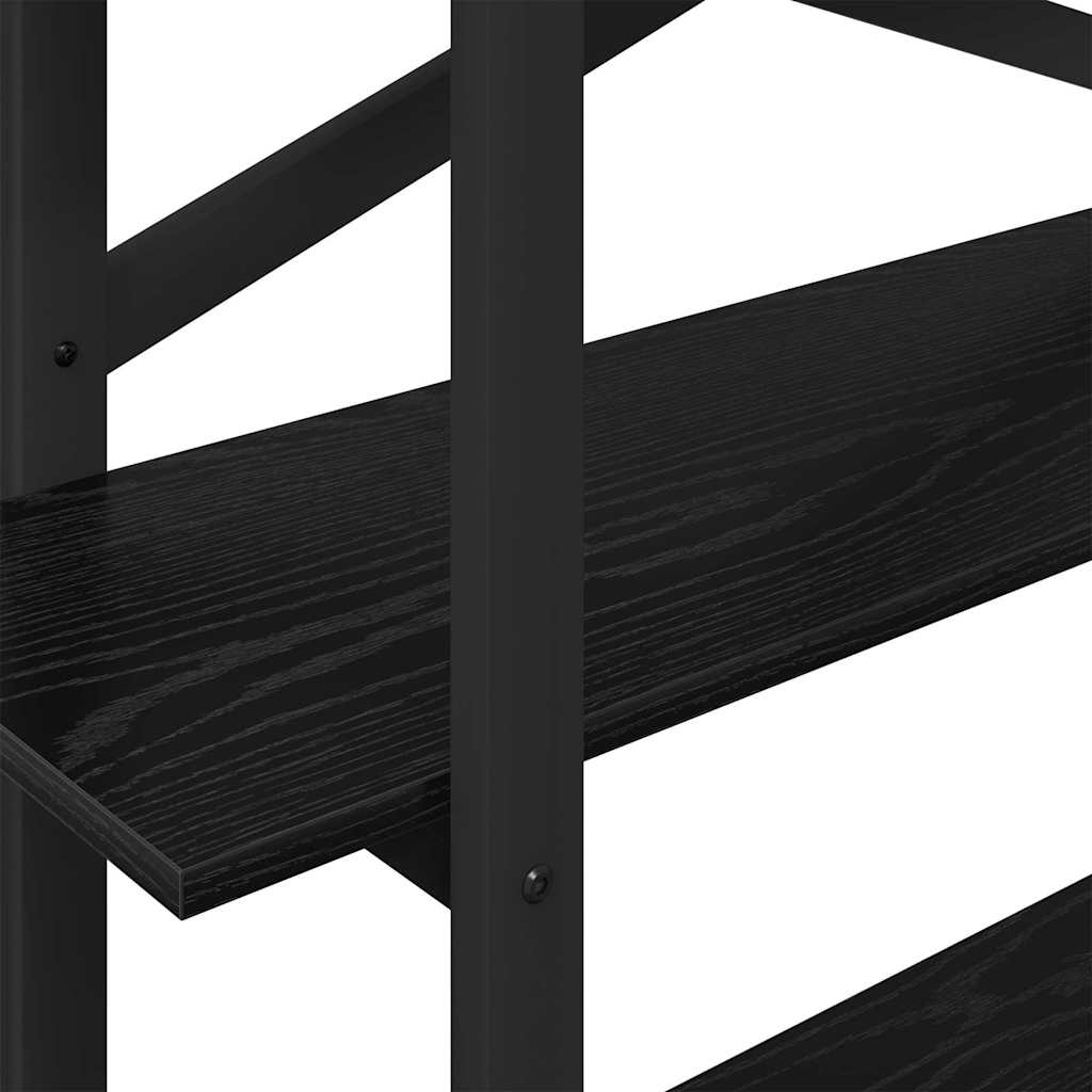 Boekenkast Zwart Eiken 100 x 33,5 x 102 cm Bewerkt hout