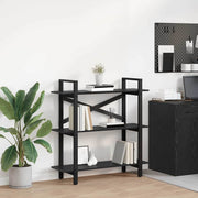 Boekenkast 100x33,5x102 cm zwart eiken bewerkt hout