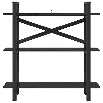 Boekenkast Zwart Eiken 100 x 33,5 x 102 cm Bewerkt hout