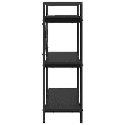 Boekenkast Zwart Eiken 100 x 33,5 x 102 cm Bewerkt hout