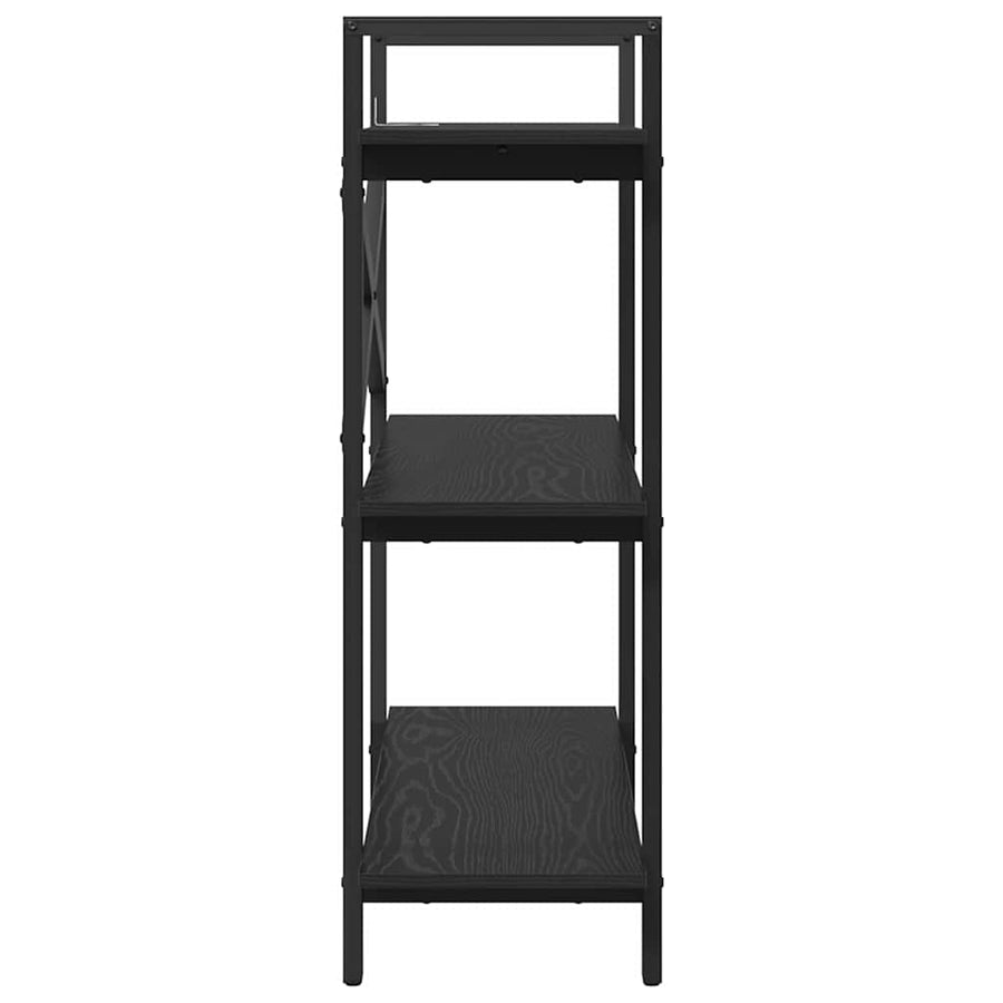 Boekenkast Zwart Eiken 100 x 33,5 x 102 cm Bewerkt hout