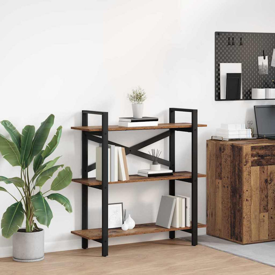 Boekenkast Oud Hout 100 x 33,5 x 102 cm Bewerkt hout