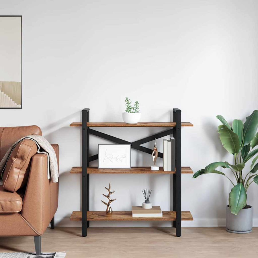 Boekenkast Oud Hout 100 x 33,5 x 102 cm Bewerkt hout