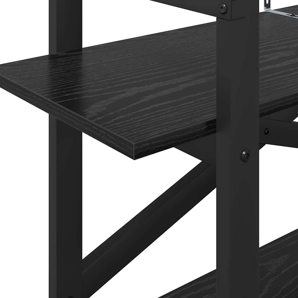 Boekenkast Zwart Eiken 100 x 33,5 x 64 cm Bewerkt hout