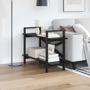 Boekenkast 100x33,5x64 cm zwart eiken bewerkt hout