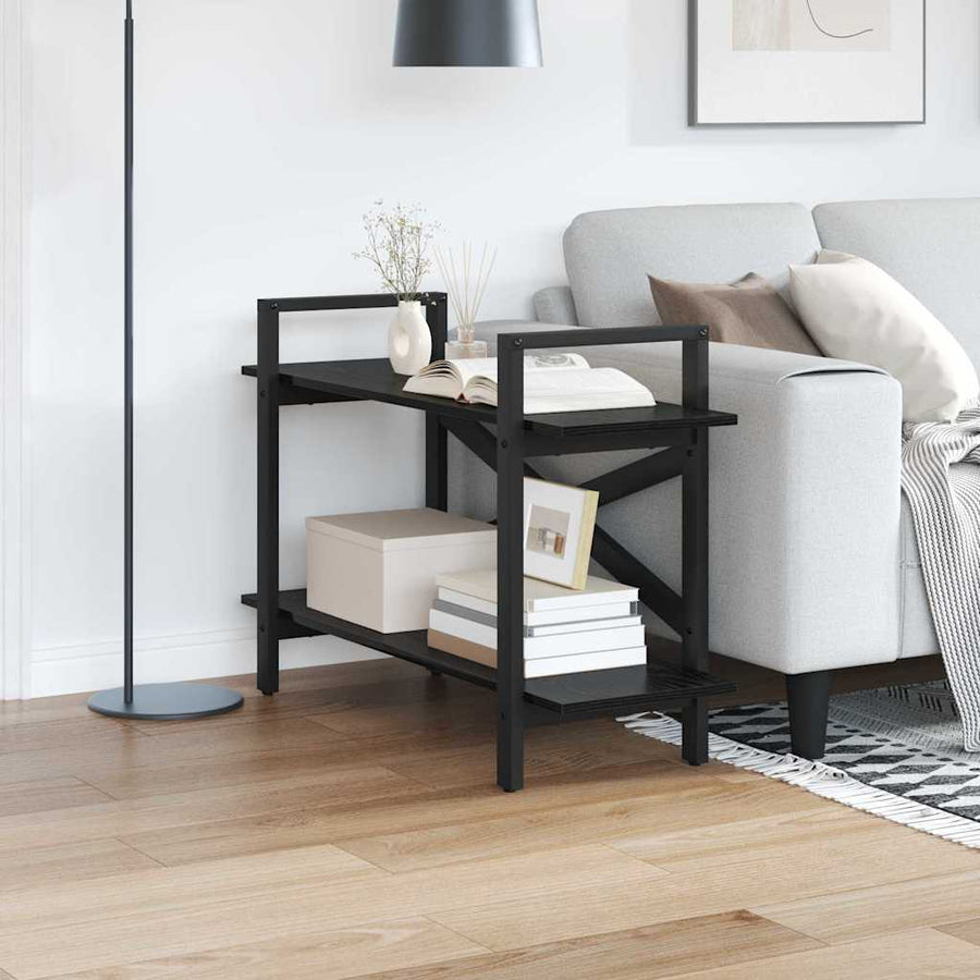 Boekenkast Zwart Eiken 100 x 33,5 x 64 cm Bewerkt hout