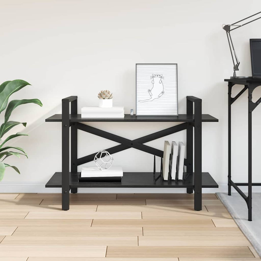 Boekenkast Zwart Eiken 100 x 33,5 x 64 cm Bewerkt hout