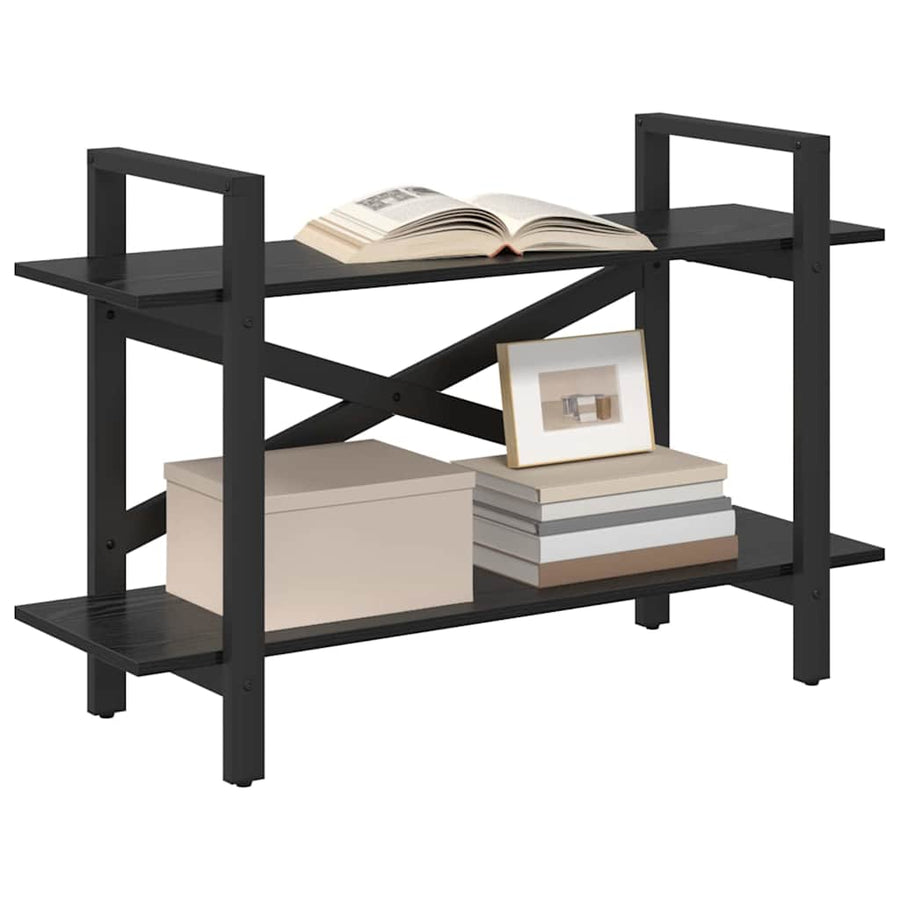 Boekenkast Zwart Eiken 100 x 33,5 x 64 cm Bewerkt hout