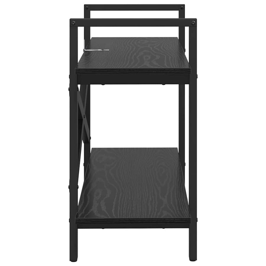 Boekenkast Zwart Eiken 100 x 33,5 x 64 cm Bewerkt hout