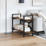 Boekenkast 100x33,5x64 cm gerookt eiken bewerkt hout