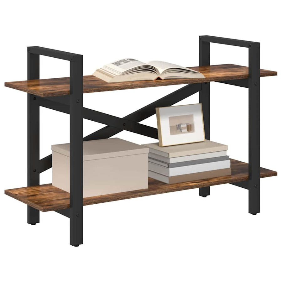 Boekenkast Gerookt eiken 100 x 33,5 x 64 cm Bewerkt hout