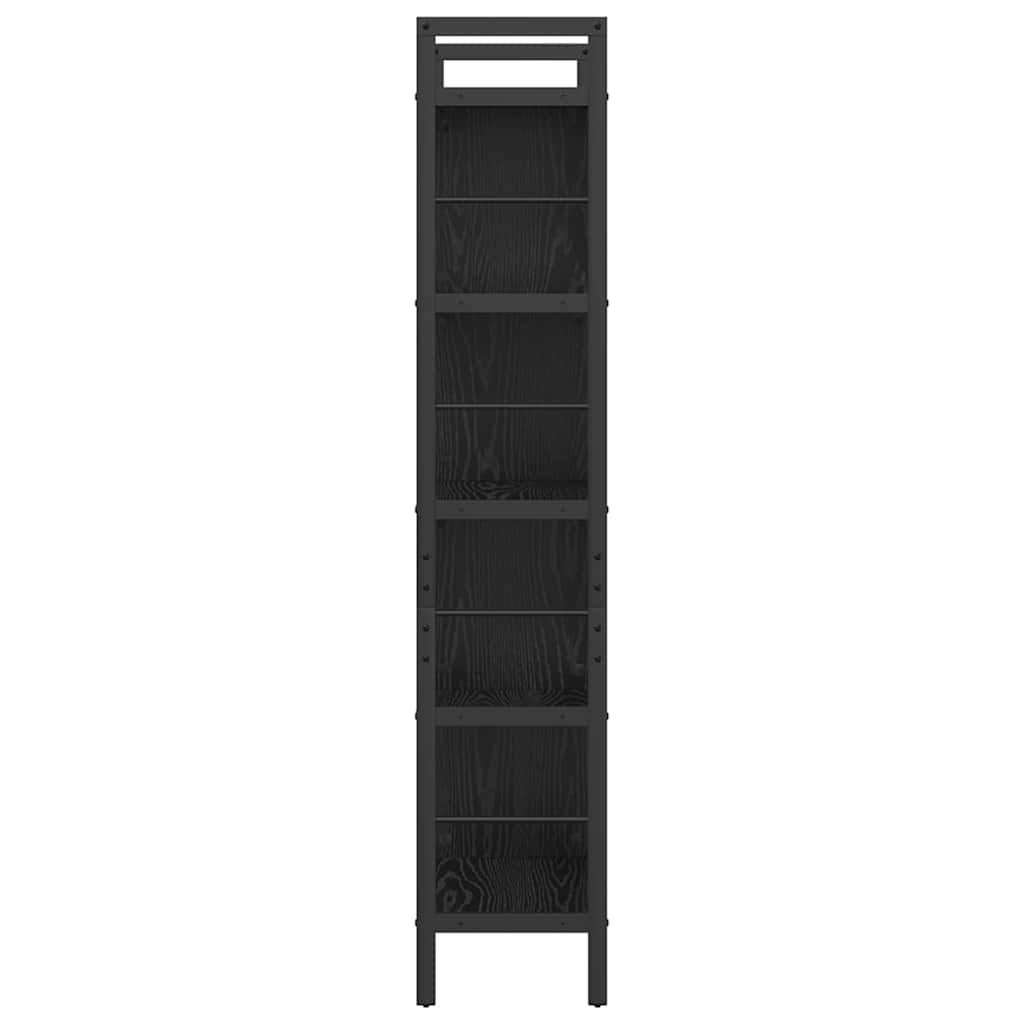 Boekenkast Zwart Eiken 75 x 30 x 156 cm Bewerkt hout