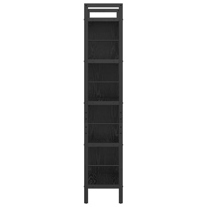 Boekenkast Zwart Eiken 75 x 30 x 156 cm Bewerkt hout