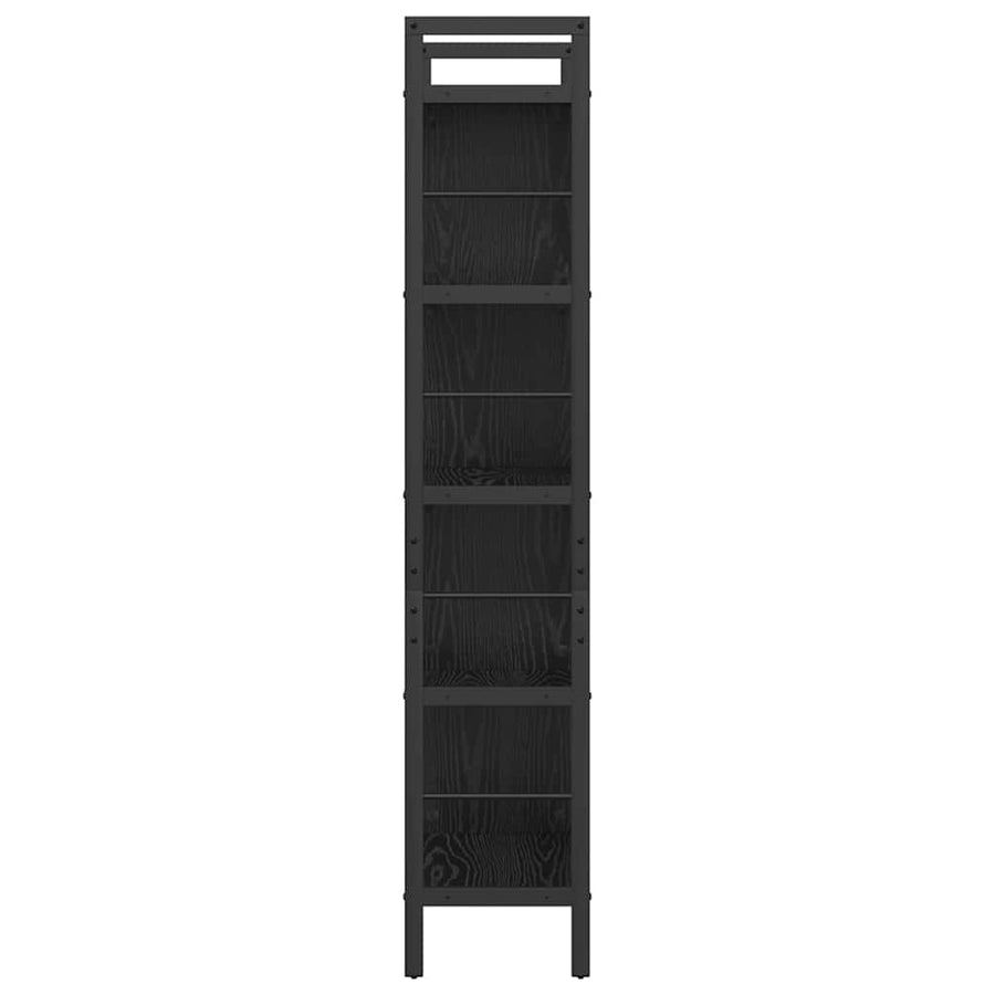 Boekenkast Zwart Eiken 75 x 30 x 156 cm Bewerkt hout