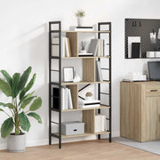 Boekenkast 75x30x156 cm bewerkt hout staal