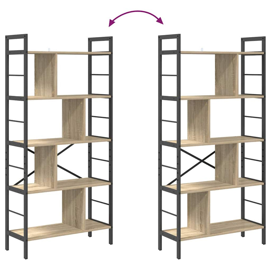 Boekenkast Sonoma Eiken 75 x 30 x 156 cm Bewerkt hout
