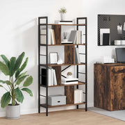 Boekenkast 75x30x156 cm gerookt eiken bewerkt hout