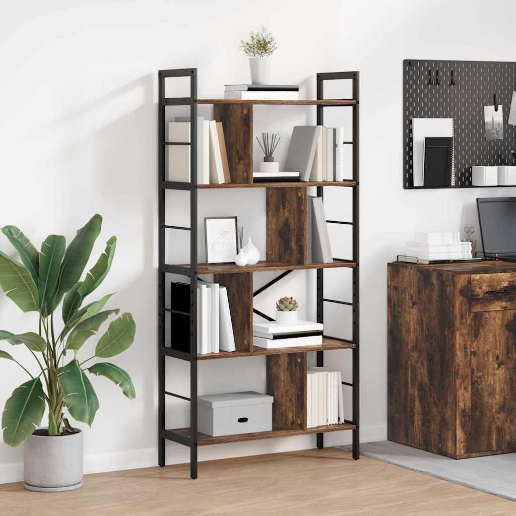 Boekenkast Gerookt eiken 75 x 30 x 156 cm Bewerkt hout