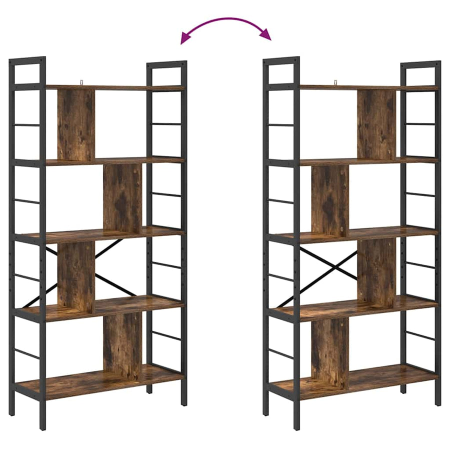 Boekenkast Gerookt eiken 75 x 30 x 156 cm Bewerkt hout