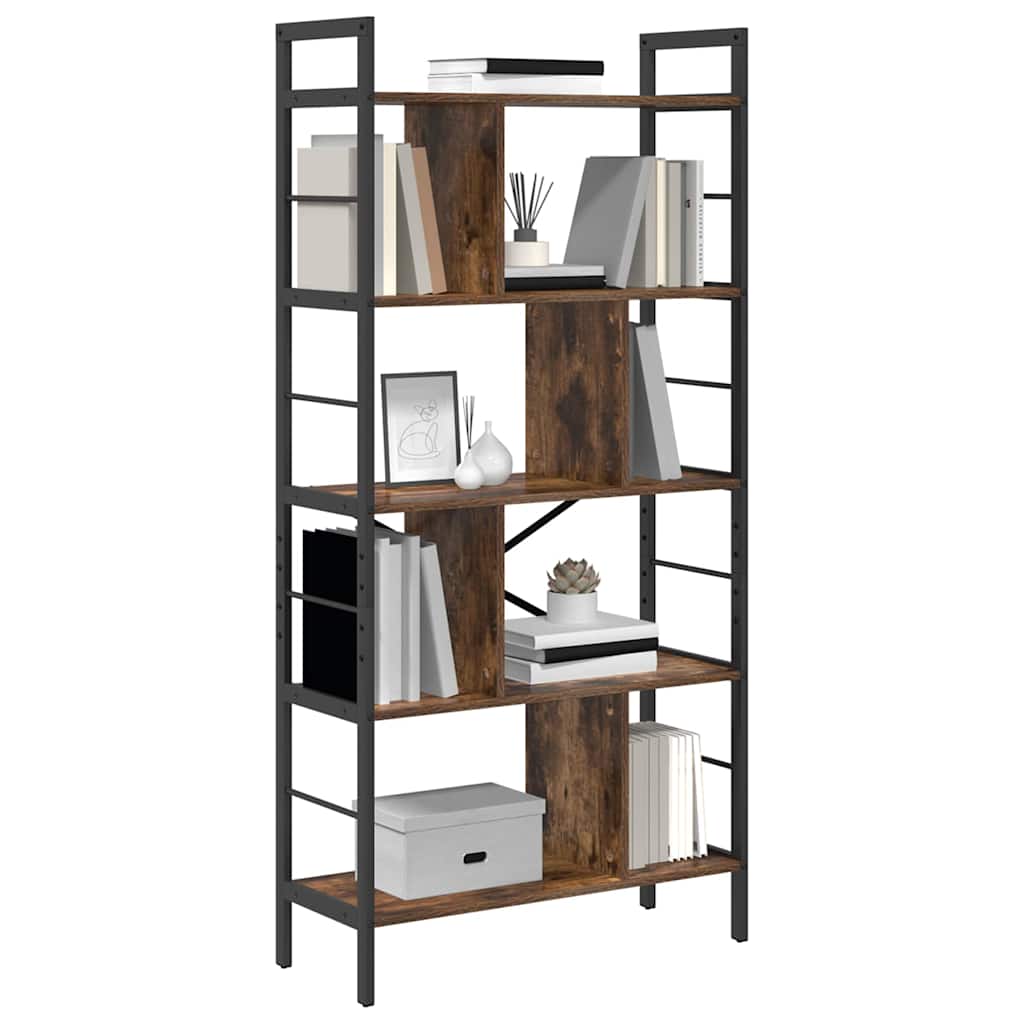 Boekenkast Gerookt eiken 75 x 30 x 156 cm Bewerkt hout