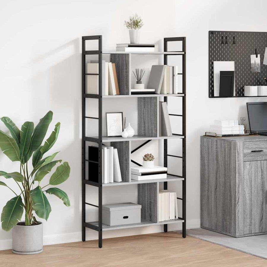 Boekenkast Grijs Sonoma 75 x 30 x 156 cm Bewerkt hout