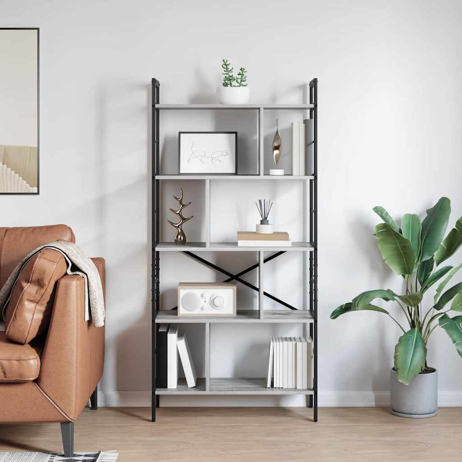 Boekenkast Grijs Sonoma 75 x 30 x 156 cm Bewerkt hout