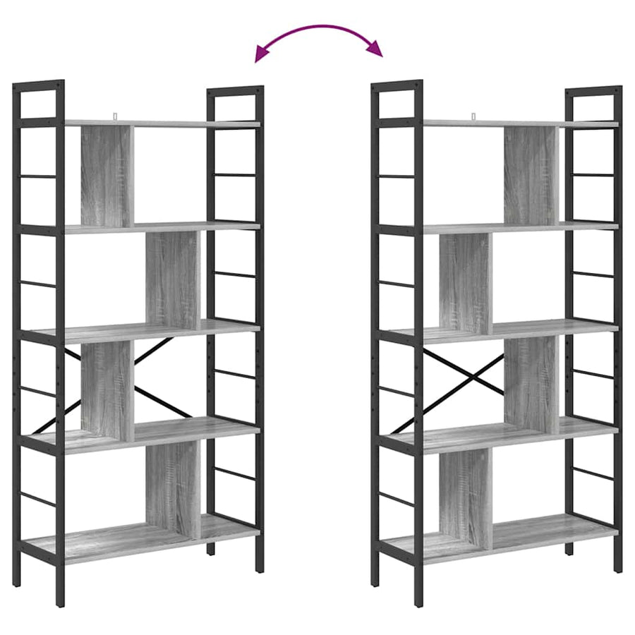 Boekenkast Grijs Sonoma 75 x 30 x 156 cm Bewerkt hout