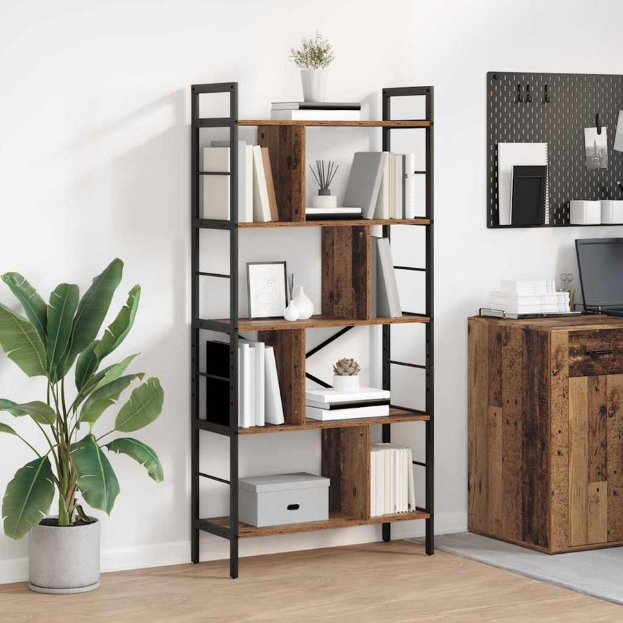 Boekenkast Oud Hout 75 x 30 x 156 cm Bewerkt hout