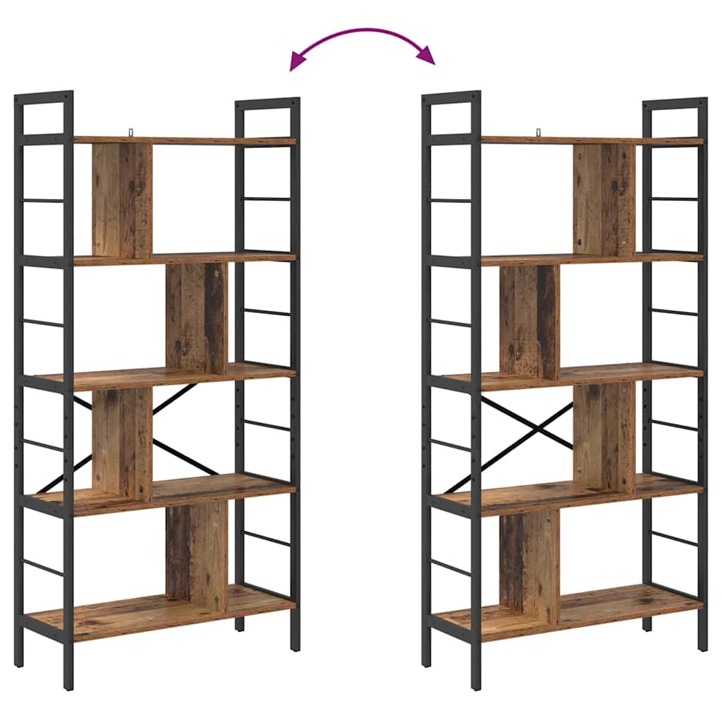 Boekenkast Oud Hout 75 x 30 x 156 cm Bewerkt hout