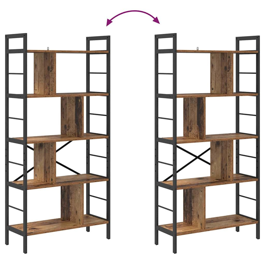 Boekenkast Oud Hout 75 x 30 x 156 cm Bewerkt hout