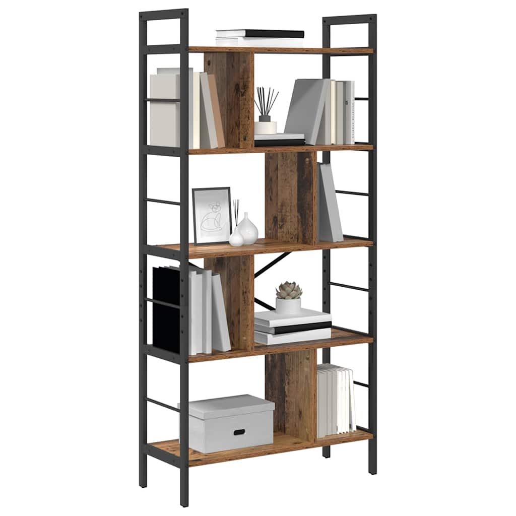 Boekenkast Oud Hout 75 x 30 x 156 cm Bewerkt hout