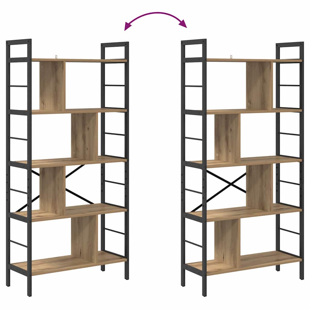 Boekenkast Artisan Eiken 75 x 30 x 156 cm Bewerkt hout