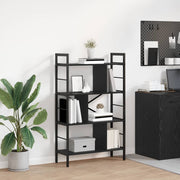 Boekenkast zwart eiken 75x30x123,5 cm
