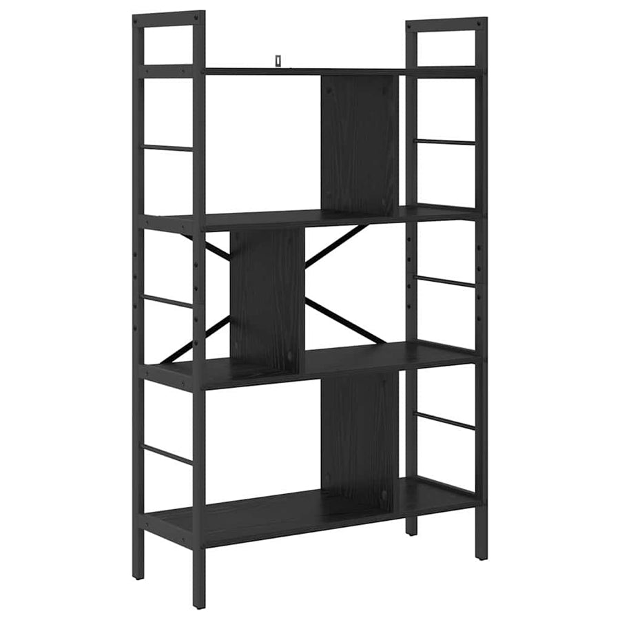 Boekenkast Zwart Eiken 75 x 30 x 123,5 cm Bewerkt hout