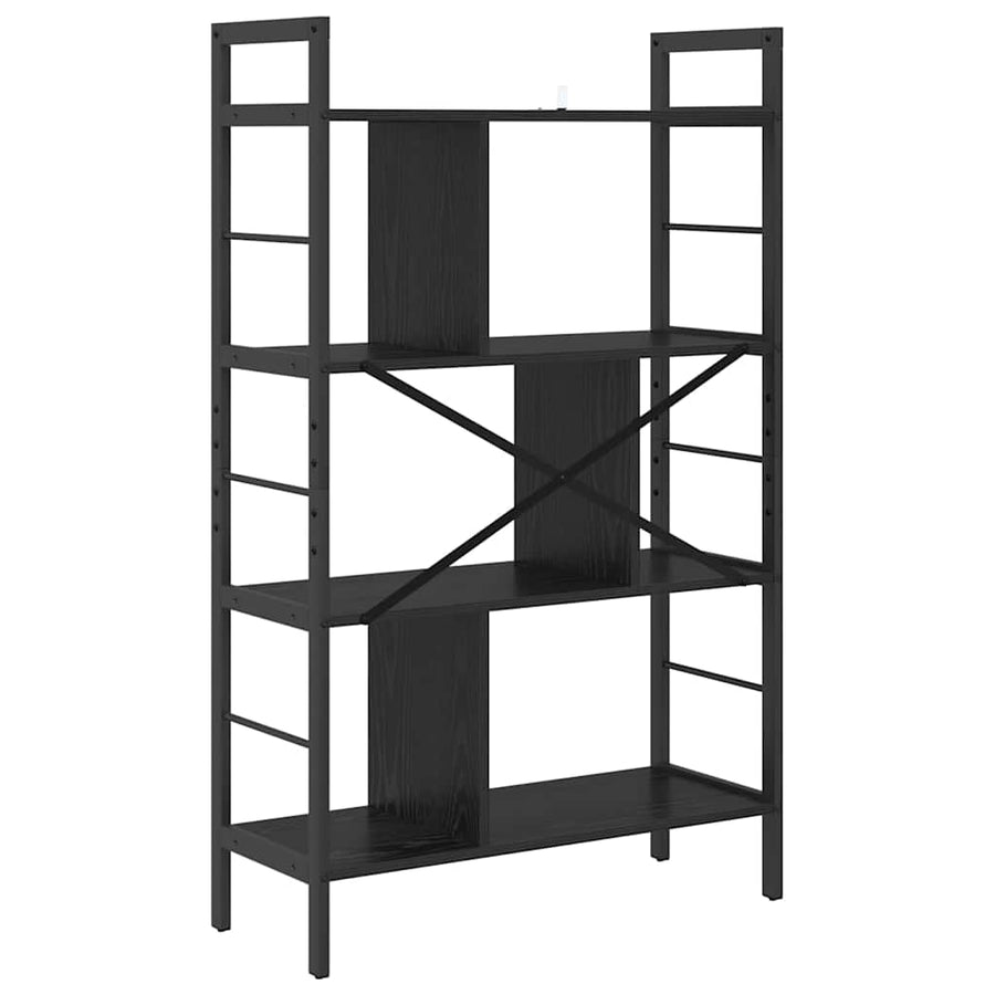 Boekenkast Zwart Eiken 75 x 30 x 123,5 cm Bewerkt hout