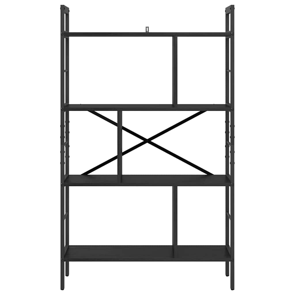 Boekenkast Zwart Eiken 75 x 30 x 123,5 cm Bewerkt hout