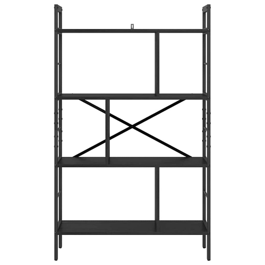 Boekenkast Zwart Eiken 75 x 30 x 123,5 cm Bewerkt hout