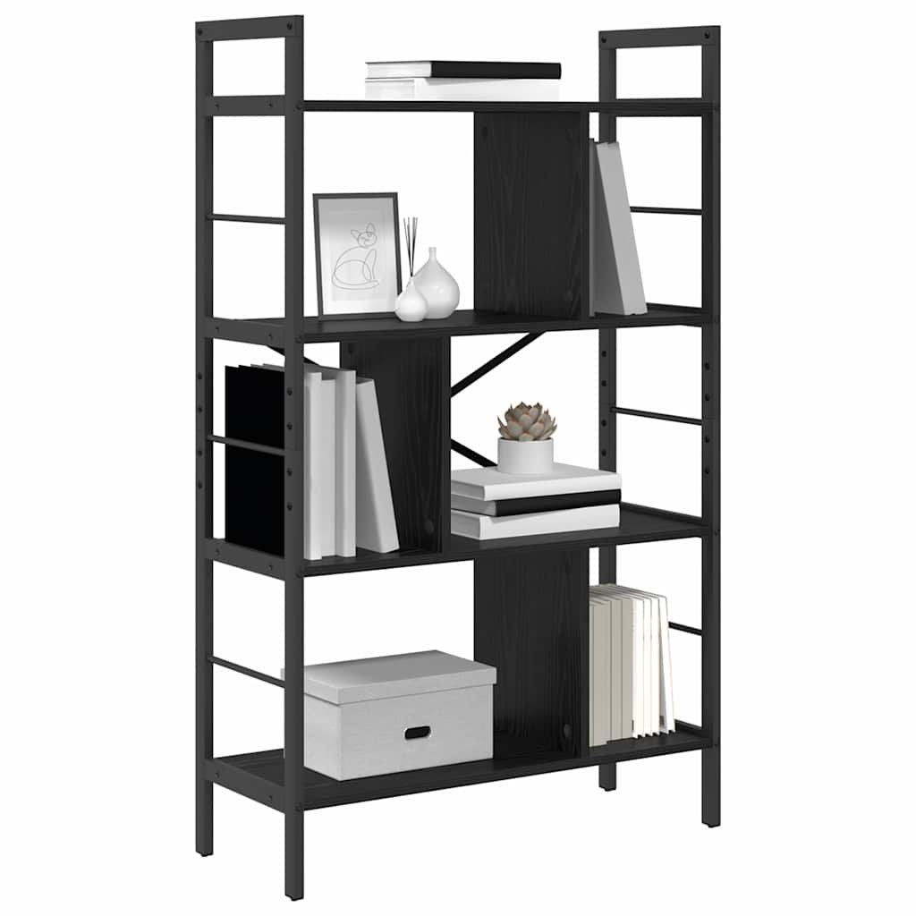 Boekenkast Zwart Eiken 75 x 30 x 123,5 cm Bewerkt hout